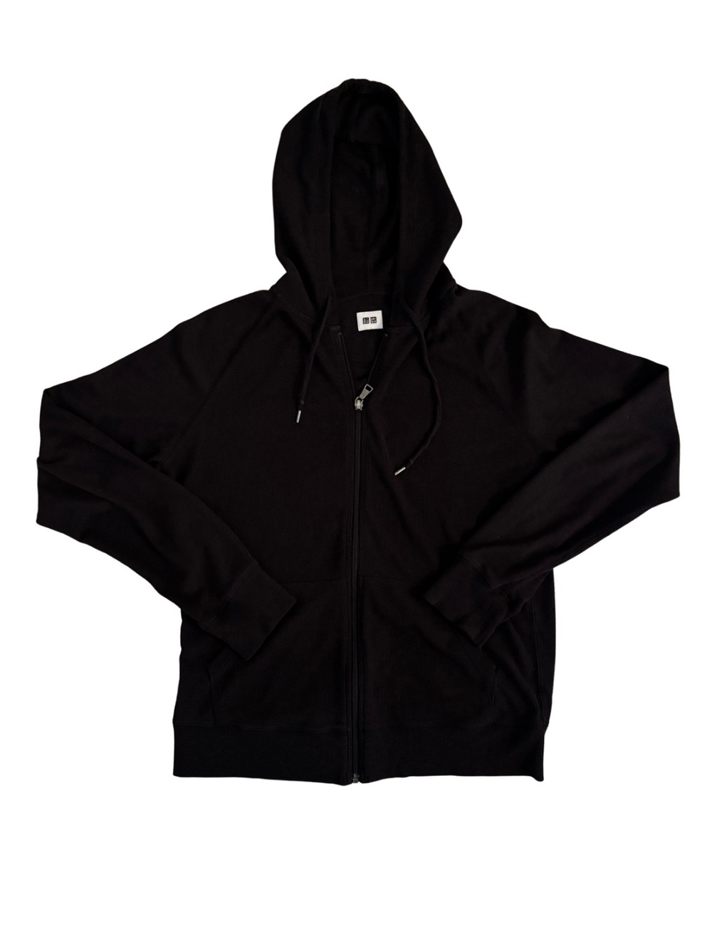 Uniqlo Waffle Zip-Up Hoodie Sweater - Classic Casual